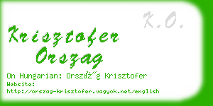 krisztofer orszag business card